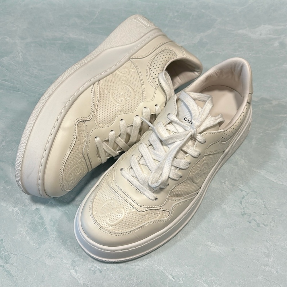 Gucci Women’s GG Embossed Sneaker White 8.5